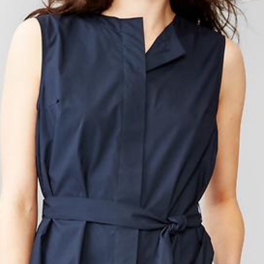 NWOT GAP Indigo Belted Shirt Dress - Picture 2 of 9